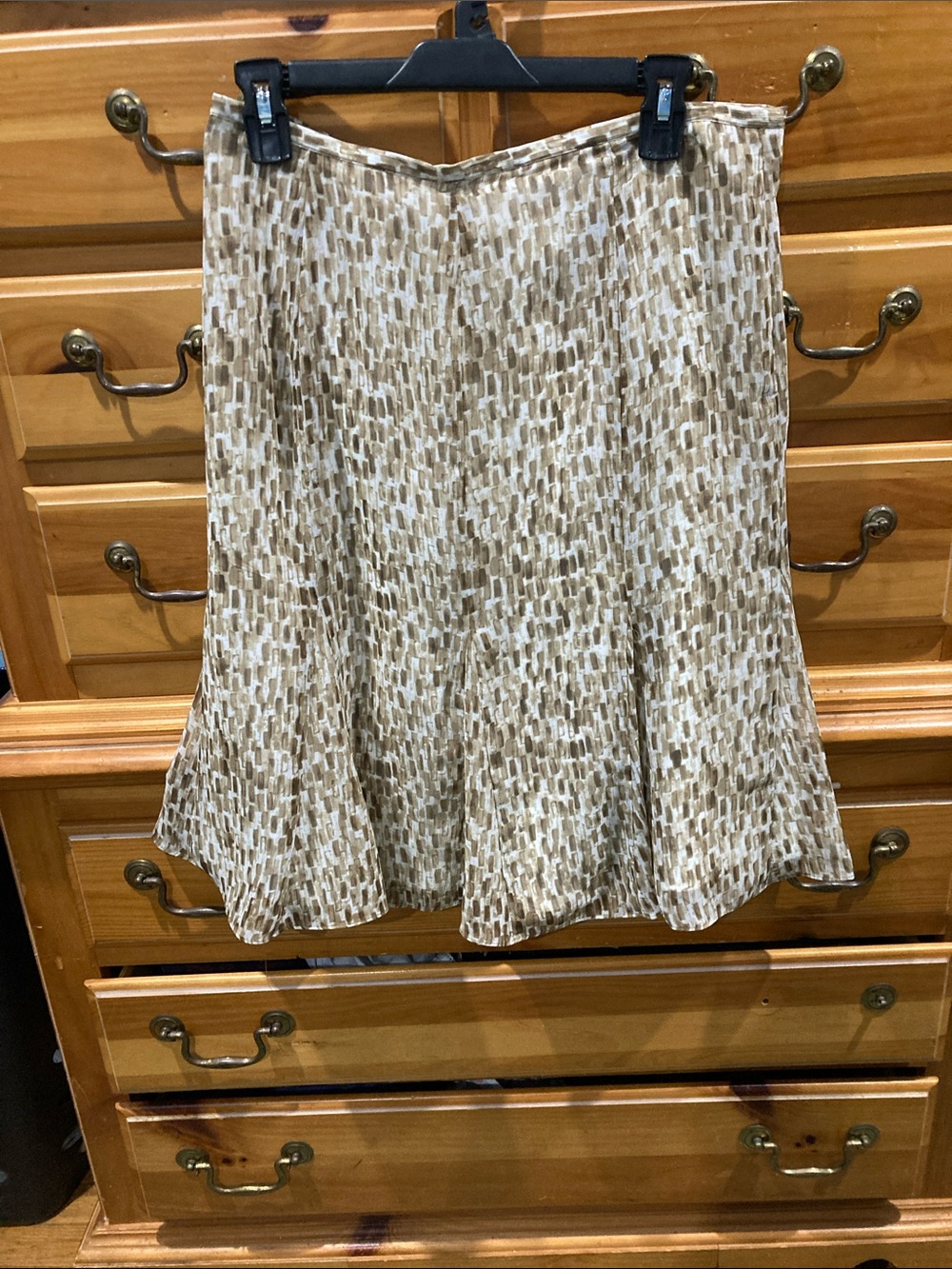 Axcess Beige Patterned A-Line Skirt